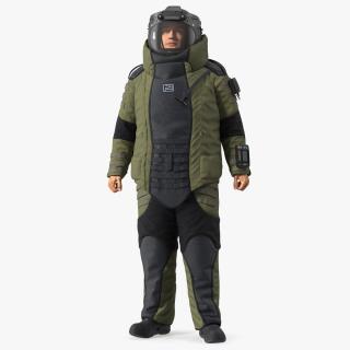 Man in EOD 10 Bomb Suit Stand Pose 3D model