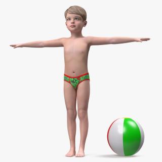 3D Child Boy Beach Style Rigged model