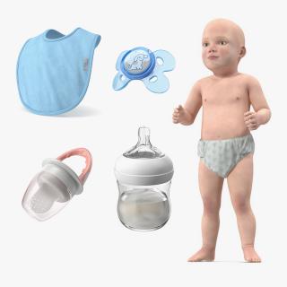 Baby Boy with Child Accessories Collection 9 3D model