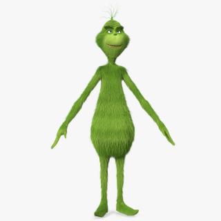 3D The Grinch Character T-Pose Fur