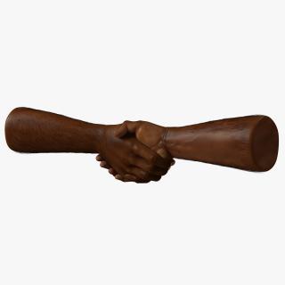 3D Handshake African Man Hands with Fur