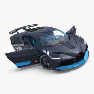 3D Bugatti Divo Titanium Liquid Silver Rigged for Cinema 4D