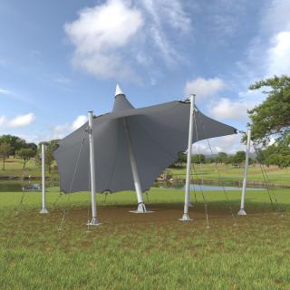 Tensile Fabric Tent Grey 3D model