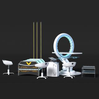 Futuristic First aid Clinic Equipment 3D