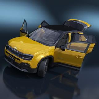 3D model Jeep Avenger Crossover Yellow Rigged for Cinema 4D