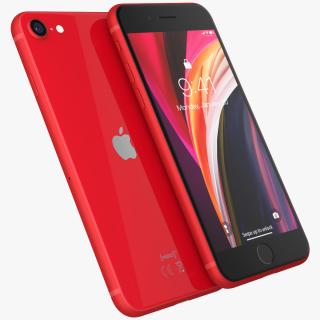 3D iPhone SE 2020 Red model