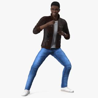 3D Teenager Dark Skin Street Outfit Dance Pose model