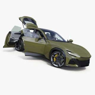 3D Extreme Sports Crossover Car Olive Rigged