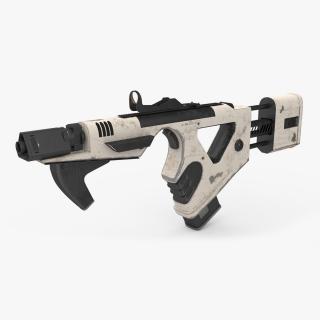 Futuristic PDW Old White 3D model