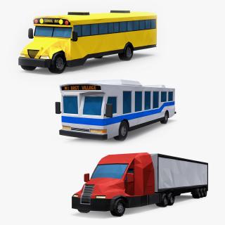 Low Poly Stylized Vehicles Collection 3D