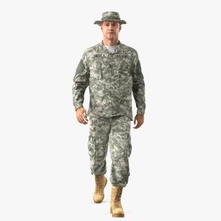 US Army Soldier Military ACU Fur Rigged 3D model