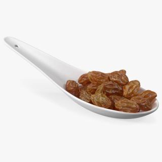 3D model Brown Sultanas in a Spoon