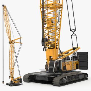 3D Liebherr LR1250 Crawler Crane Rigged