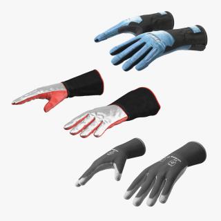 3D model Heavy Duty Safety Gloves Collection