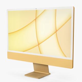 Apple iMac 2021 Yellow 3D