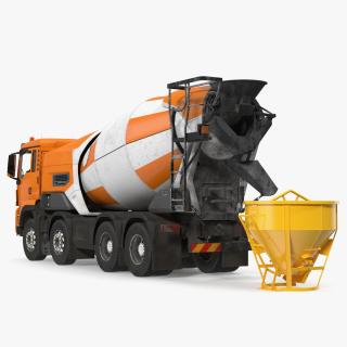 Electric Hybrid Mixer with Concrete Bucket 3D