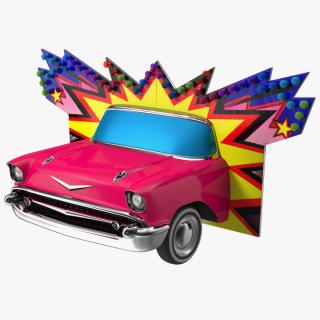 Advertising Volumetric Sign Vintage Car 3D model