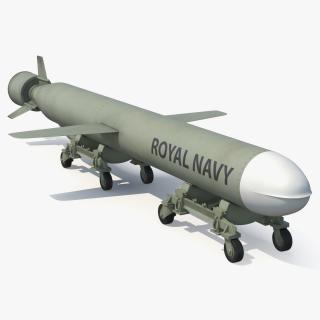 Royal Navy Missile on Trolley 3D model