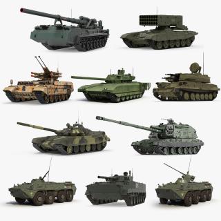 3D Russian Tanks Rigged Collection 4 model