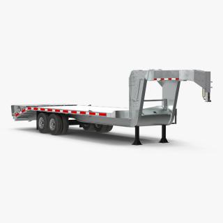 Flatbed Equipment Pickup Trailer 3D