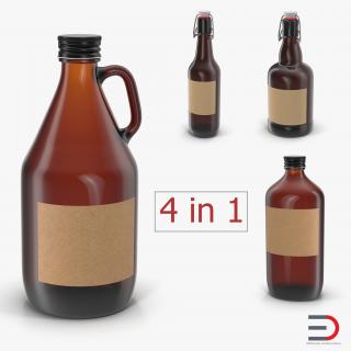 3D Cold Brew Bottles Collection model