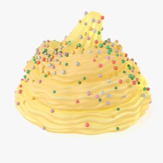 3D Whipped Cream Peaks Yellow