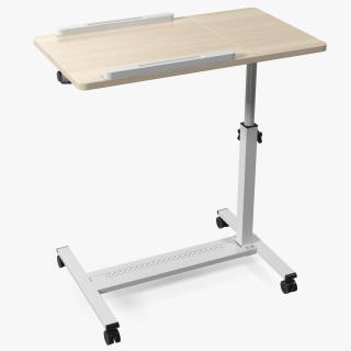 Overbed Laptop Desk with Wheels and Laminated Top 3D model