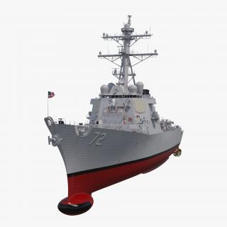 3D Arleigh Burke Destroyer Mahan DDG-72 Rigged model