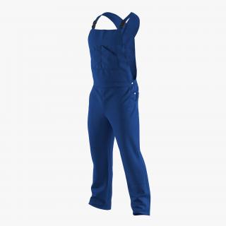 Blue Workwear Overalls 3D