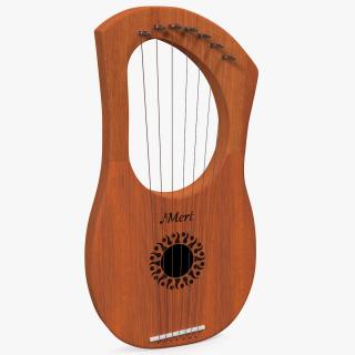 3D Donner DLH 001 Lyre Harp Mahogany model