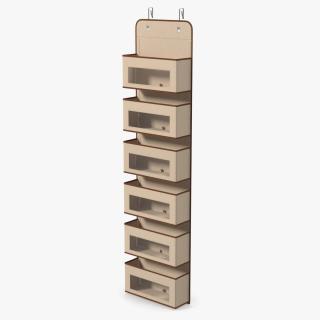 Wall Mount Organizer with Pockets Beige 3D model