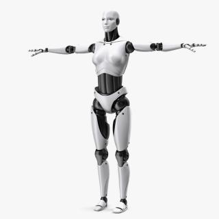 3D model Cyborg Female T-Pose