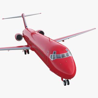 Airliner Generic Red Rigged 3D