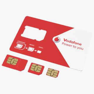 3D Vodafone Sim Card Types model