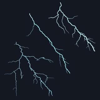 Cartoon Lightning Bolts Collection 3D model