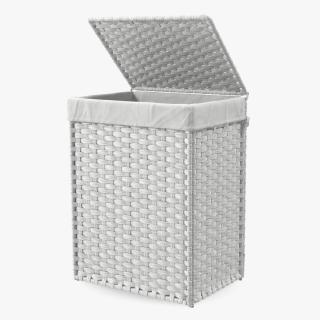 3D model Rattique Laundry Hamper with Liner White