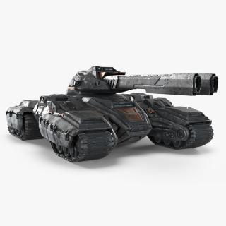 Fantastic Combat Tank with Damaged 3D model