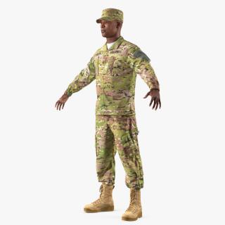 3D model US Army Soldier Camo Uniform T-Pose