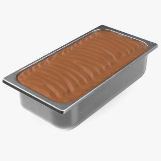 Ice Cream Tray Chocolate Untouched Surface 3D