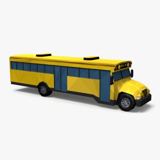 3D Low Poly Stylized Model School Bus 2