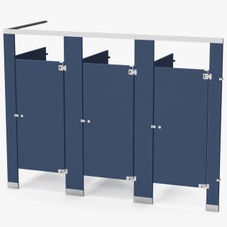 Toilet Stalls Solid Plastic Blue 3D