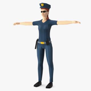 Policewoman Low Poly Rigged 3D