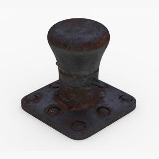 3D model Mooring Bollard Black Old