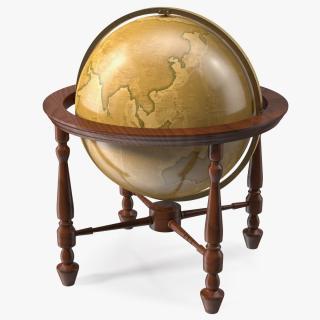 Floor Standing World Globe Antique 3D model