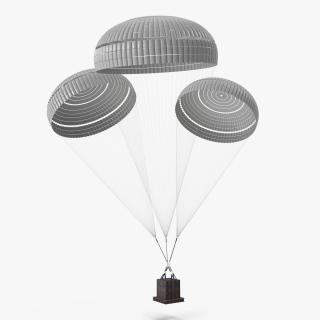 Triple Subscale Parachute Cargo System White 3D model