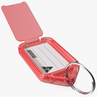 Kevron Clear Plastic Key Tag Red 3D