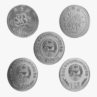 North Korea Chon Coin Collection 3 3D model