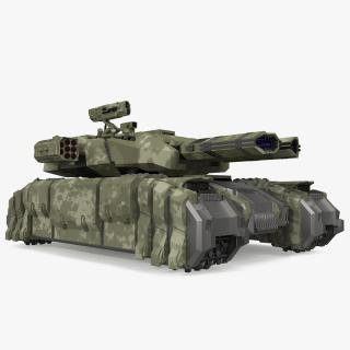 3D model Sci Fi Heavy Tank Green 2