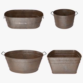 3D model Rusty Metal Container Set