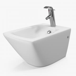 Back To Wall Bidet White 3D model